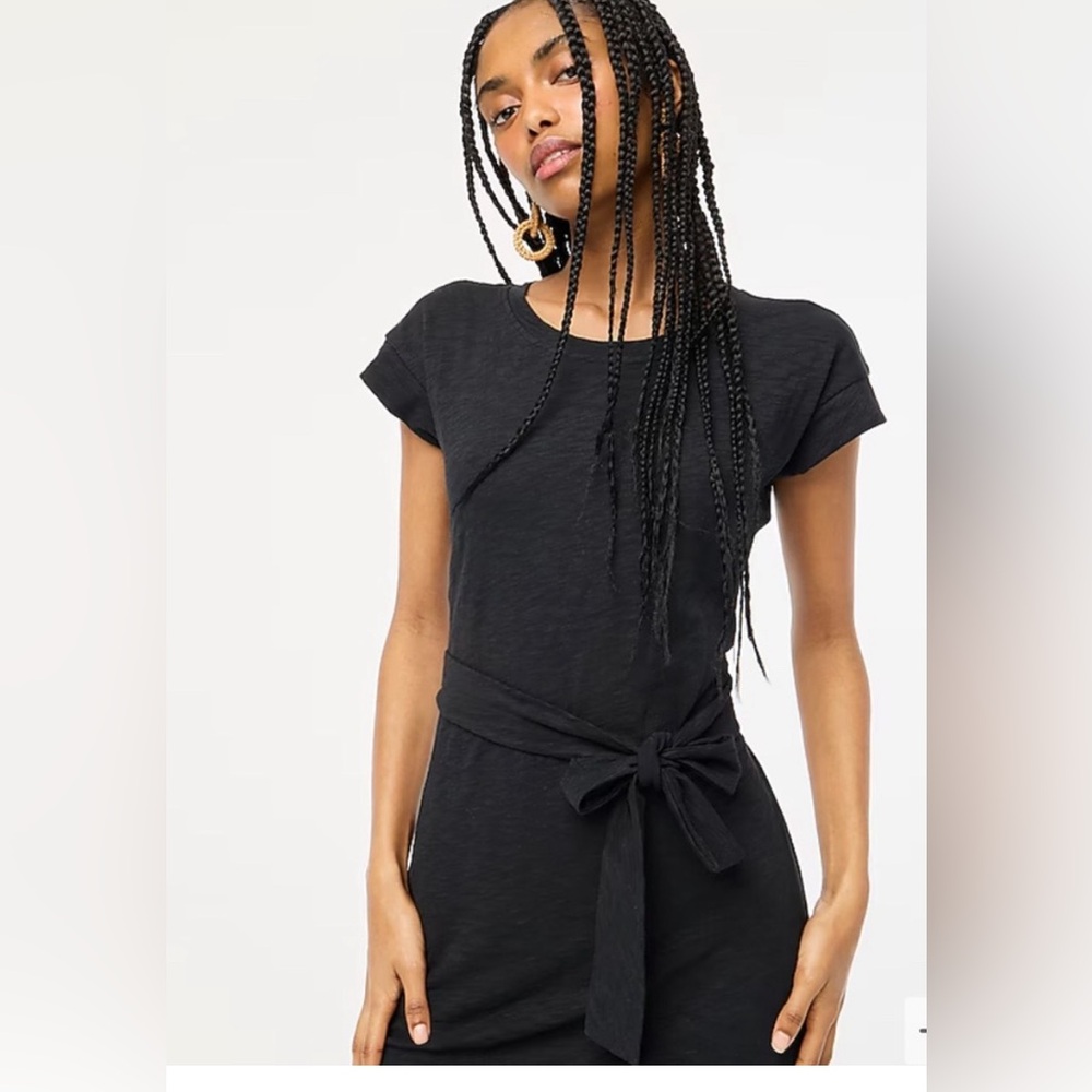 J Crew Short-sleeve tie-waist T-shirt dress black medium